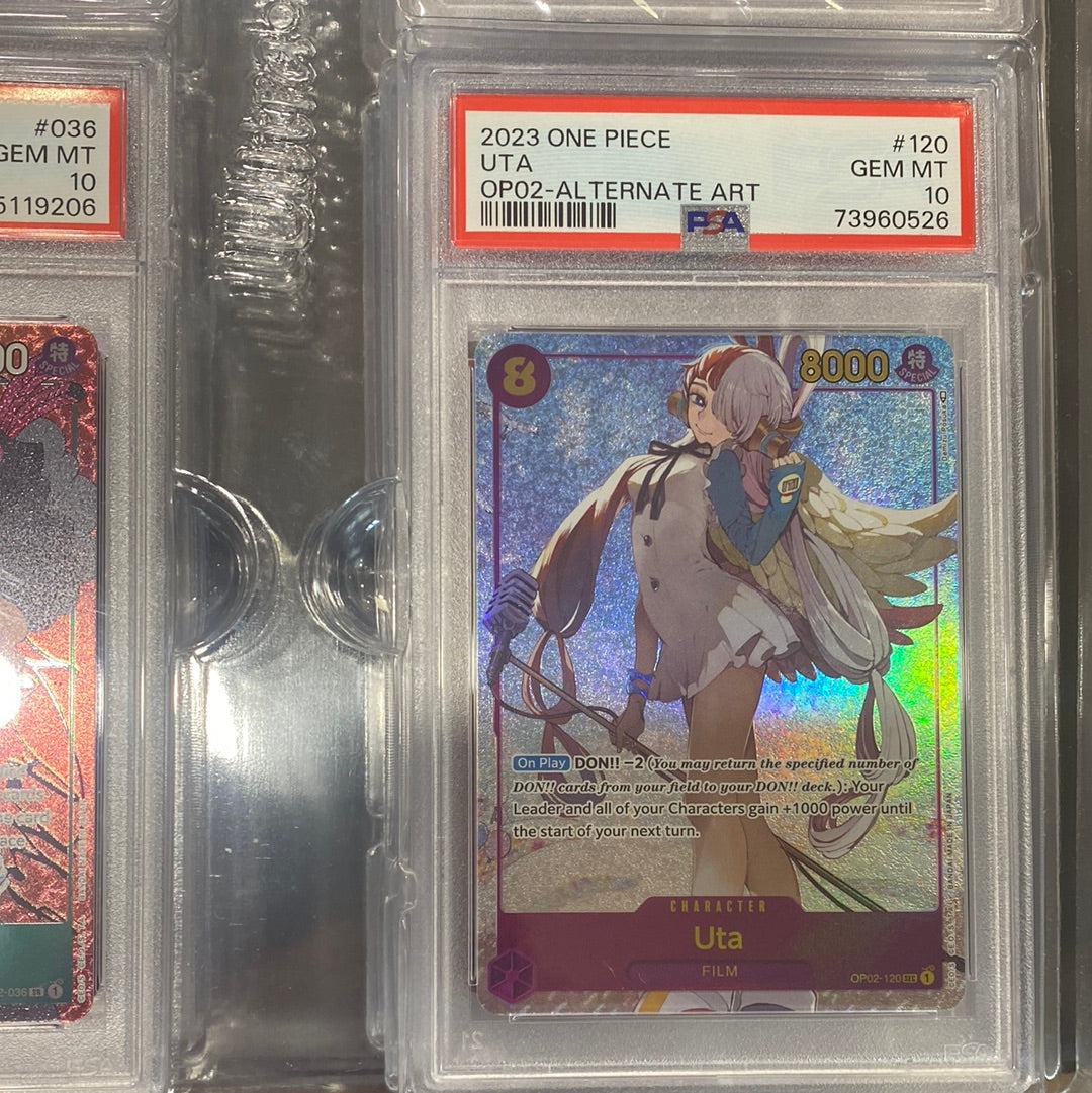 PSA 10 Uta Alternate Art 120 Paramount War One Piece TCG