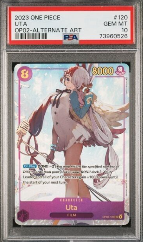 PSA 10 Uta Alternate Art 120 Paramount War One Piece TCG English PSA 10 Uta Alternate Art 120 Paramount War One Piece TCG English