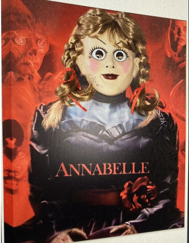 Annabelle Canvas Print +Mask Signed By Patrick Wilson & Beckett Authenticated
