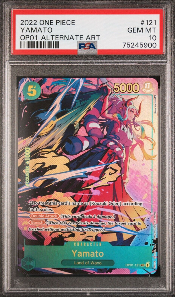 Yamato ALT ART OP01-121 SEC PSA 10 One Piece Romance Dawn Secret Rare Warriors Down Under Yamato ALT ART OP01-121 SEC PSA 10 One Piece Romance Dawn Secret Rare Warriors Down Under