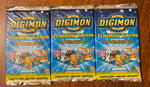 1999 Animated Digimon Booster Pack Series 1 Bandai X 3- SEALED