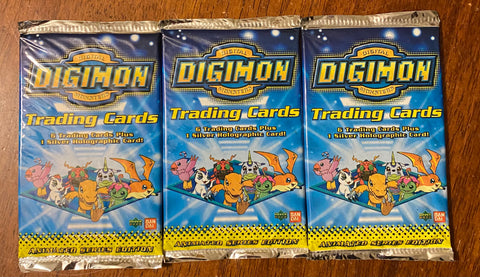 1999 Animated Digimon Booster Pack Series 1 Bandai X 3- SEALED
