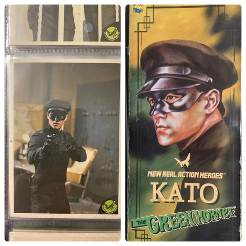 THE GREEN HORNET-1:6 KATO FIGURE-BRUCE LEE PLUS COMPLETE 1966 GREEN HORNET CARDS