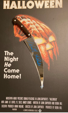 Halloween Canvas Print +Prop Knife Signed By Nick Castle & Beckett Authenticated