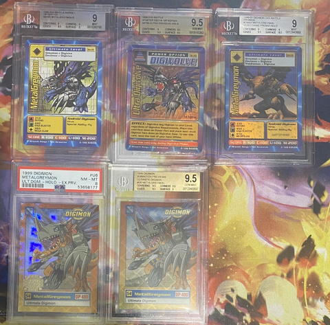 1999 Digimon Series 1. FIVE GRADED CARDS