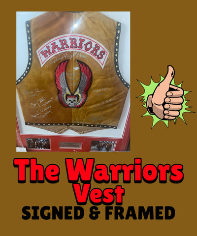 The Warriors Movie Vest signed by 8 cast + Designer, PSA Authenticated & Framed