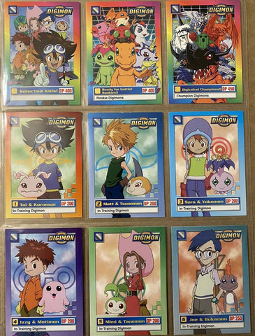 1999 Digimon TV Animated Series 1 Trading Cards Complete Regular Set 34 Cards NM