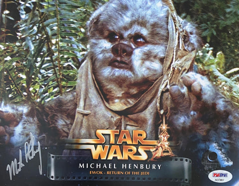 Ewok- Michael Henbury -  Signed Photo With PSA  Certification