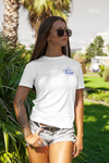 missuYa White T-Shirt - Blue Logo